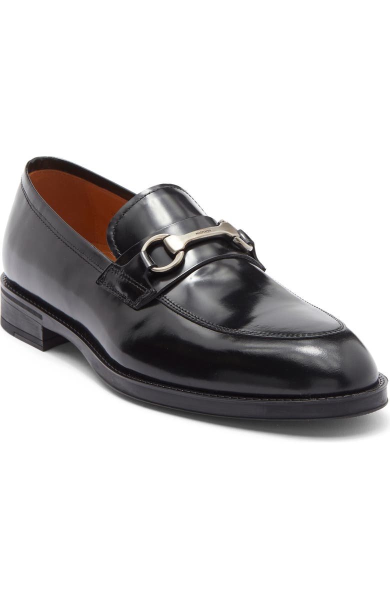 Magnanni Eddison Bit Loafer, Main, color, Crown Black