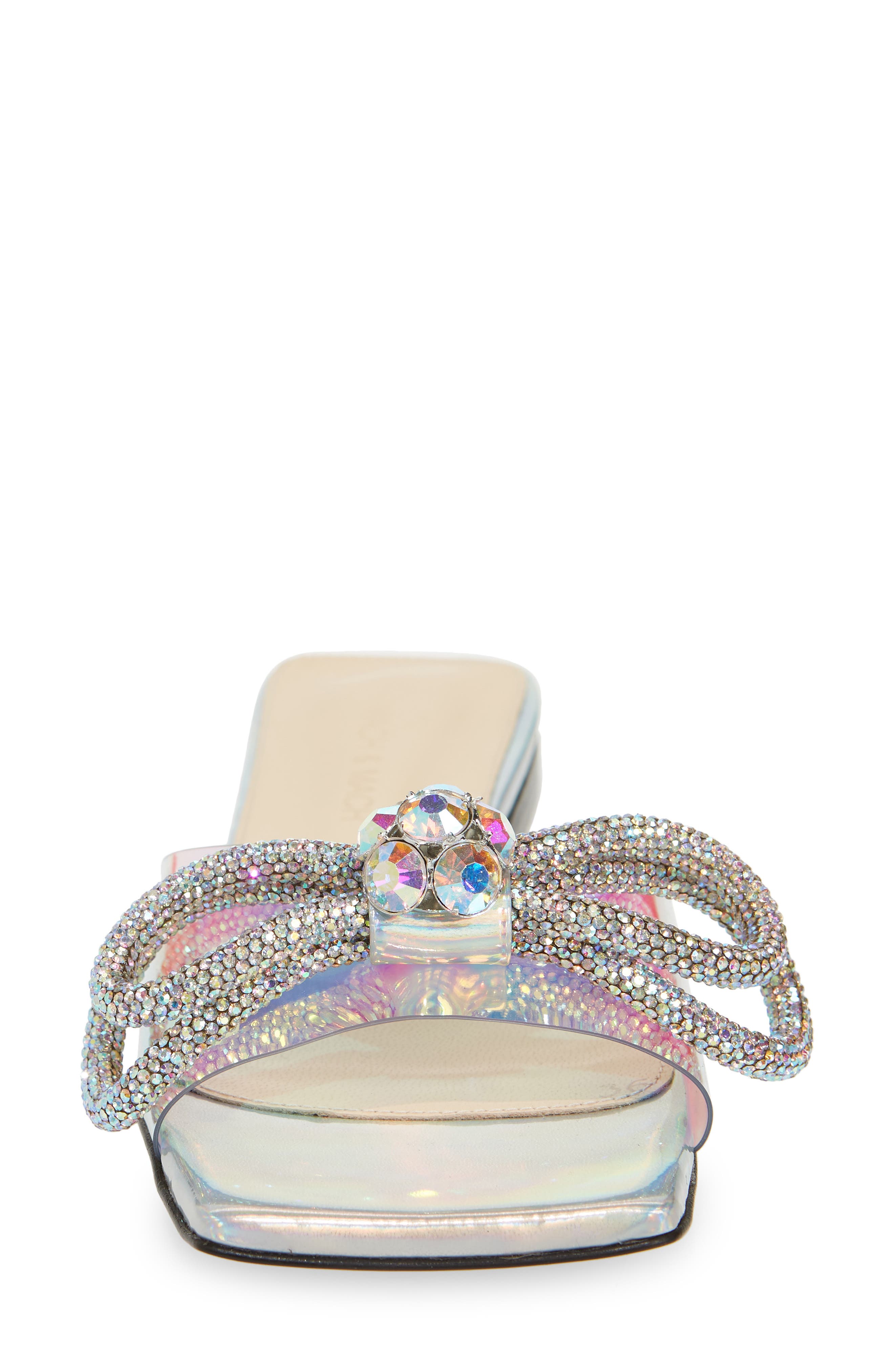 Mach & Mach Double Bow Flat Slide Sandal, Alternate, color, 