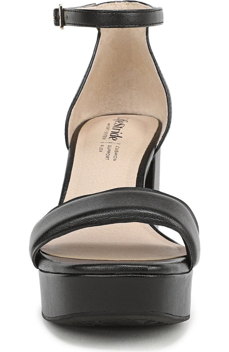 LifeStride Ashland Ankle Strap Platform Sandal, Alternate, color, Black