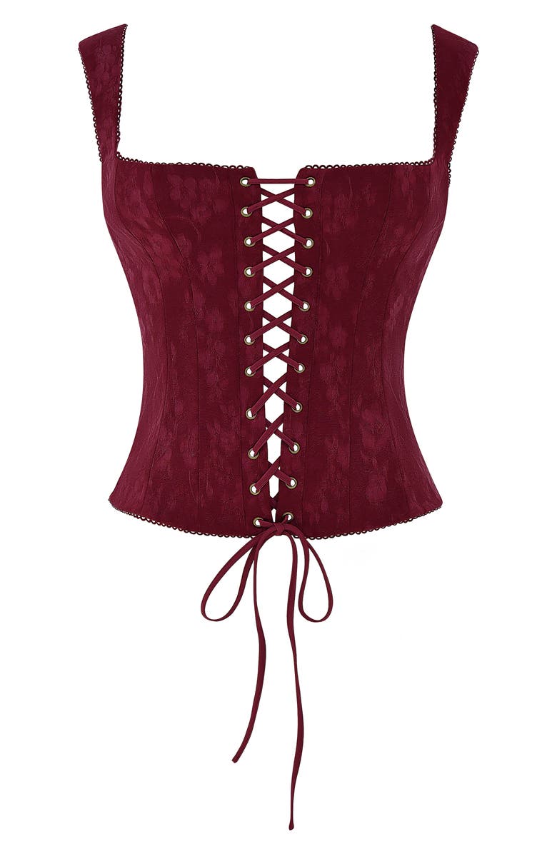 HOUSE OF CB Parisa Lace-Up Corset Top, Alternate, color, 