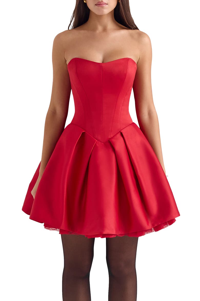 red strapless corset mini dress Dramatic Intent Red Strapless Corset Bodycon Mini Dress