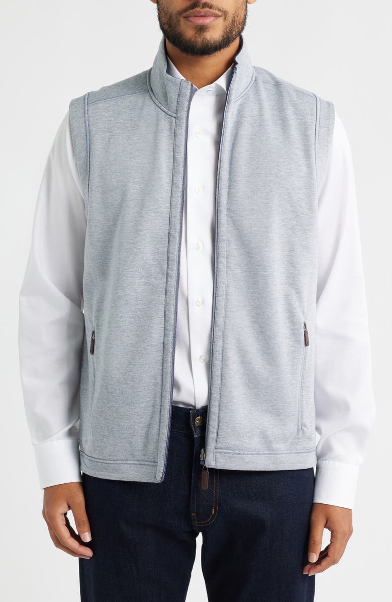 Johnston & Murphy Icon Reversible Knit Cotton Blend Vest, Alternate, color, Navy/ Storm