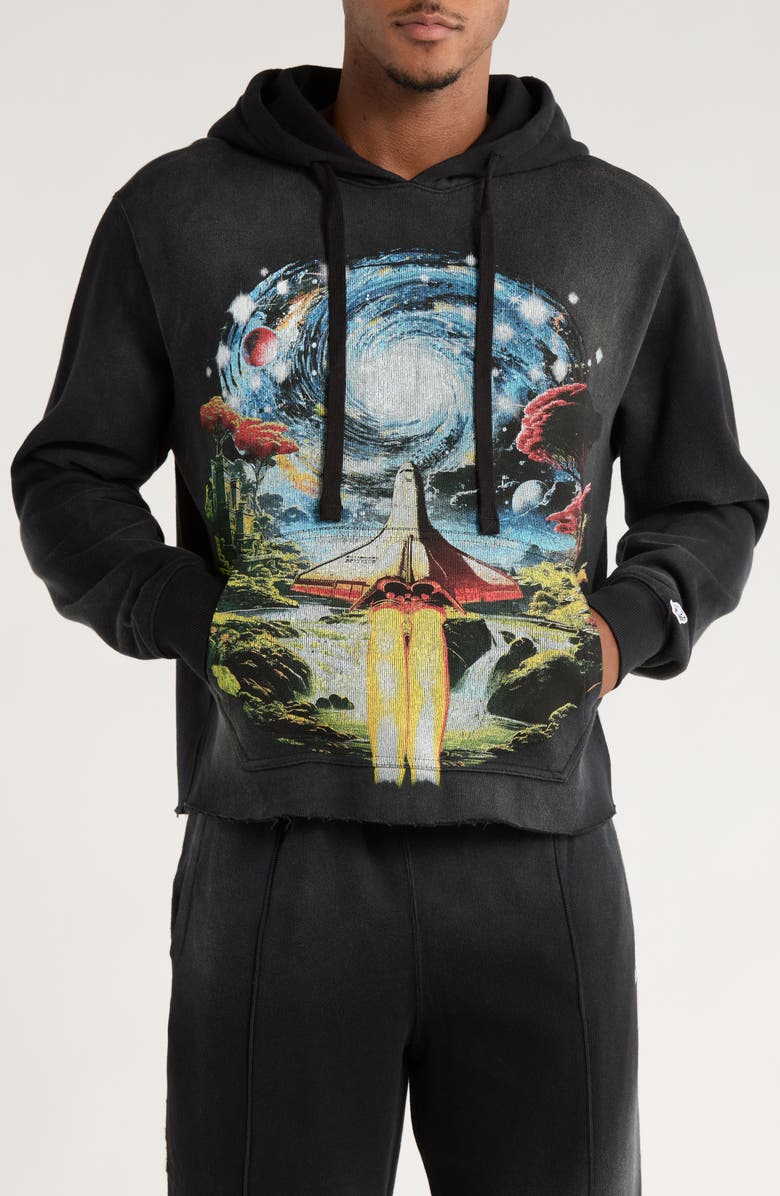Billionaire Boys Club Stargazer Cotton Graphic Hoodie, Main, color, Black