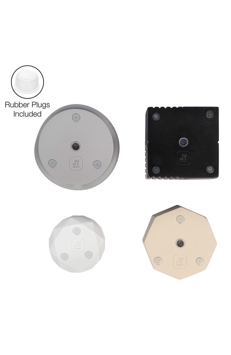 JONATHAN Y Romy Modern Minimalist Handmade Concrete Geometric Planter Set with Drainage Holes, Alternate, color, Black