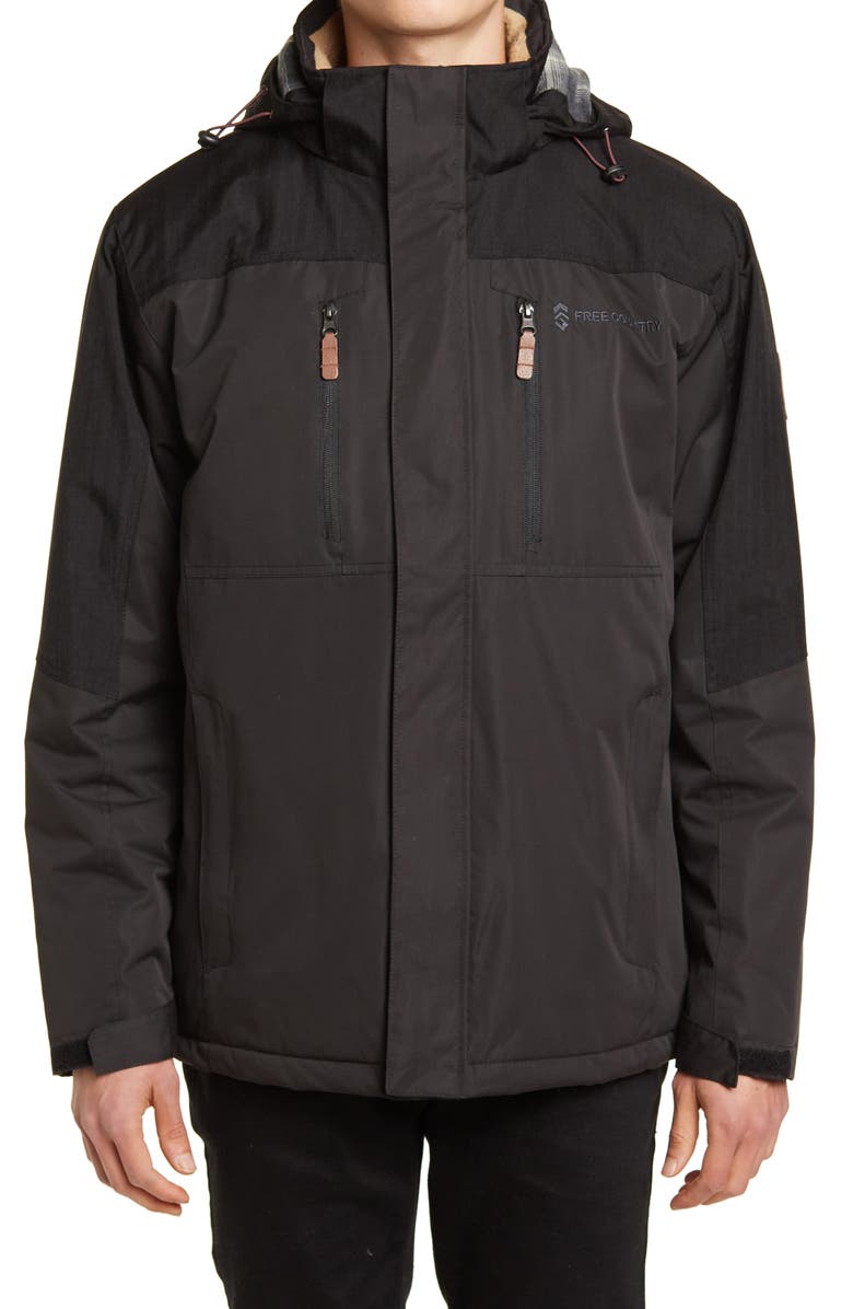 Free Country Hooded Faux Shearling Lined Jacket, Alternate, color,