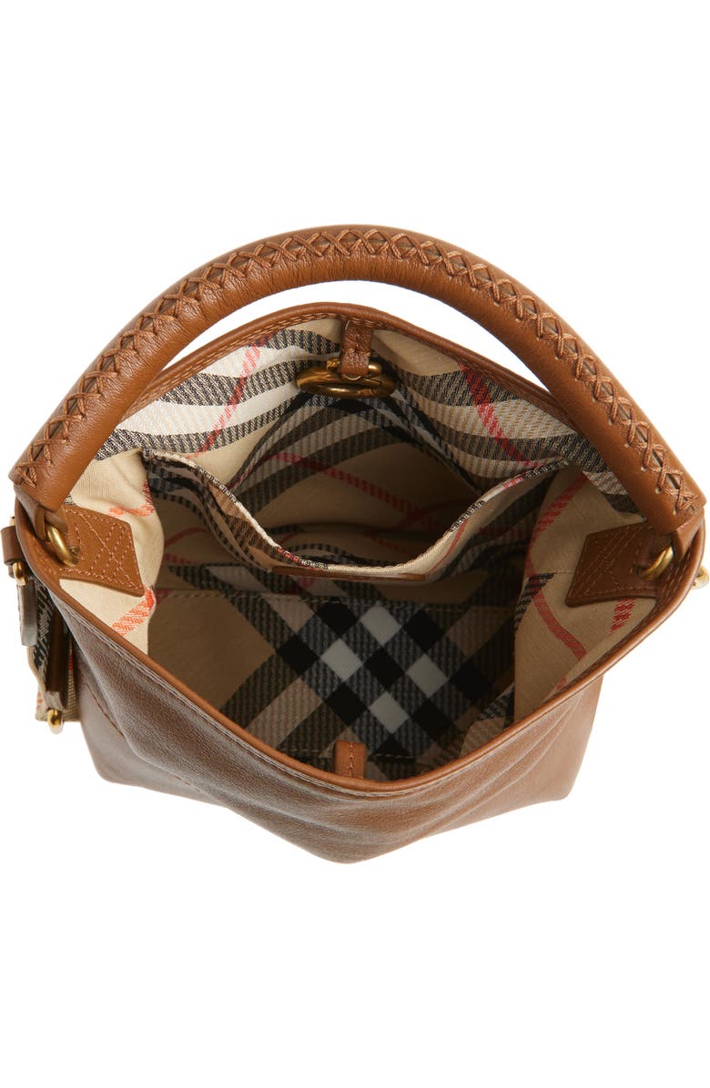 Burberry Mini B Clip Leather Bucket Bag, Alternate, color, Hazel