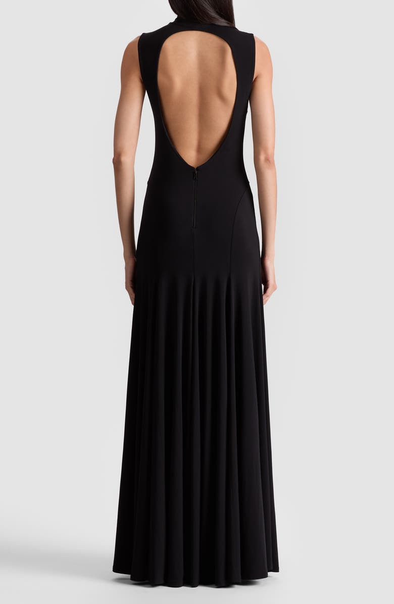 Alice + Olivia Augsta Sleeveless Turtleneck Maxi Dress, Alternate, color, Black