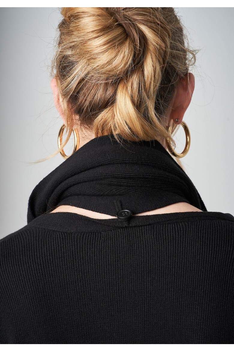 Wrap Scarf Coatigan, Alternate, color, BLACK