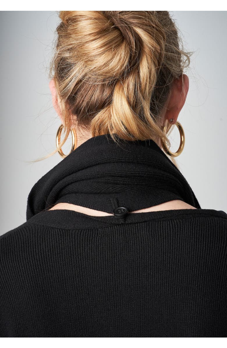 Jessica London Wrap Scarf Coatigan, Alternate, color, Black