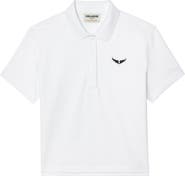 Zadig & Voltaire Mirta Wings Crop Cotton Polo Shirt