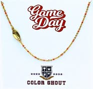 Color Shout Game Day Side Set Football Necklace with Enamel Beads