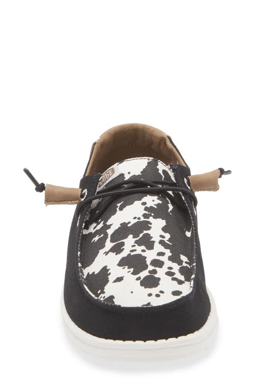 Hey Dude Wendy Cowgirl Boat Shoe In Cowgirl Black/white