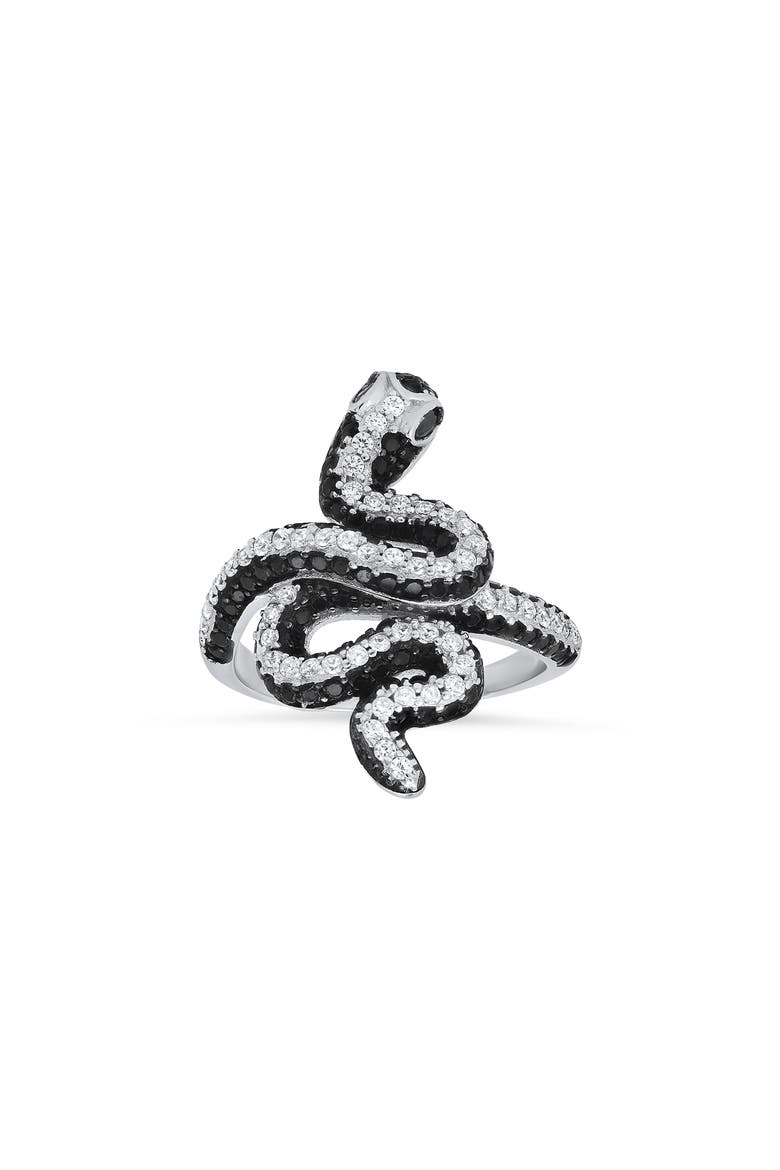 Sterling Silver Cubic Zirconia Snake Ring, Main, color, SILVER