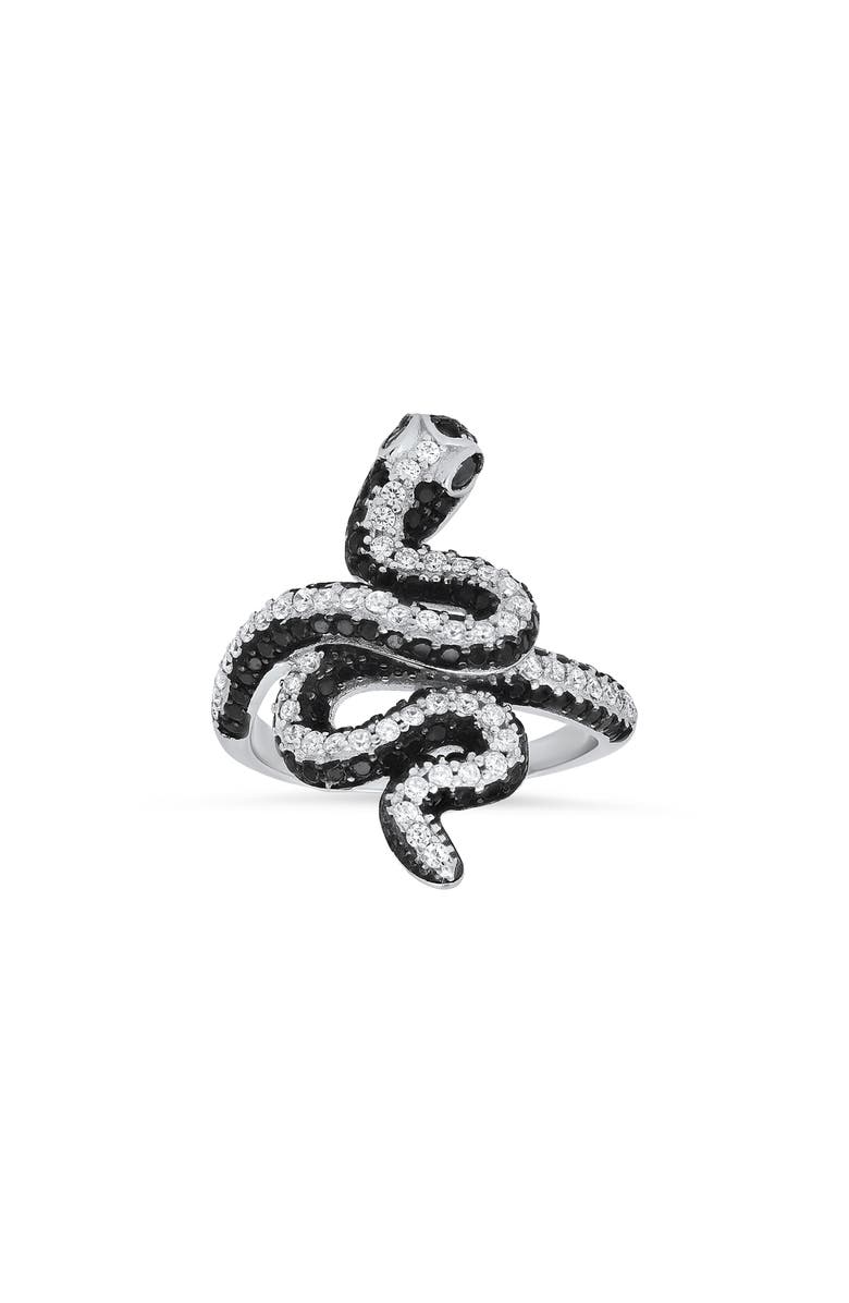 Queen Jewels Sterling Silver Cubic Zirconia Snake Ring, Main, color, Silver