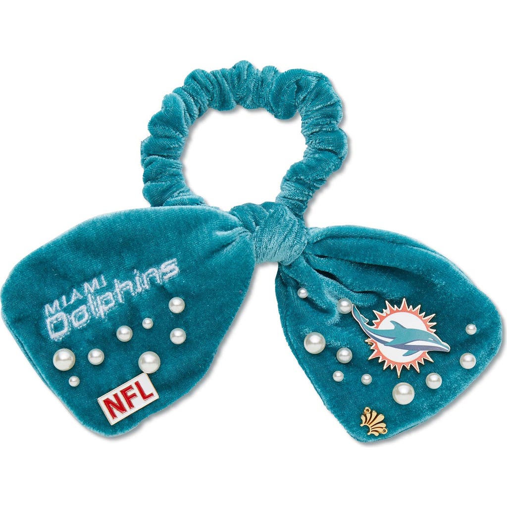 Lele Sadoughi Miami Dolphins Bow Scrunchie In Burgundy