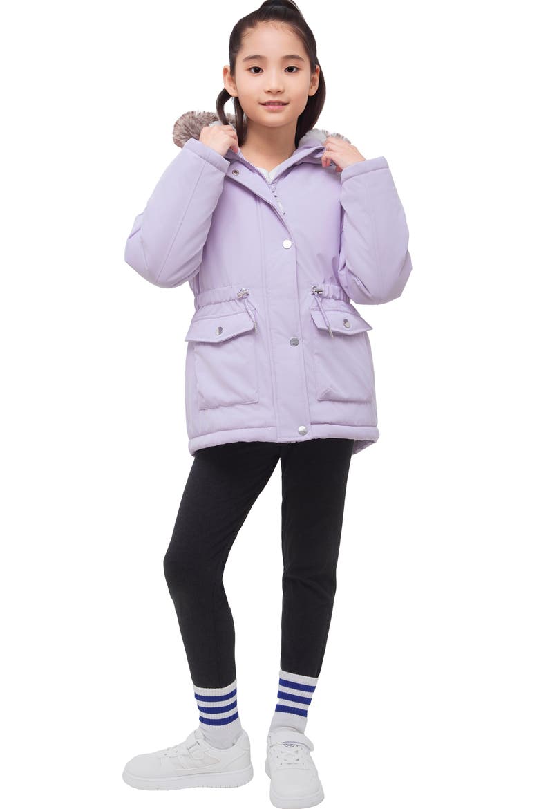 Kids' Cozy Fleece-Lined Parka, Alternate, color, Purple