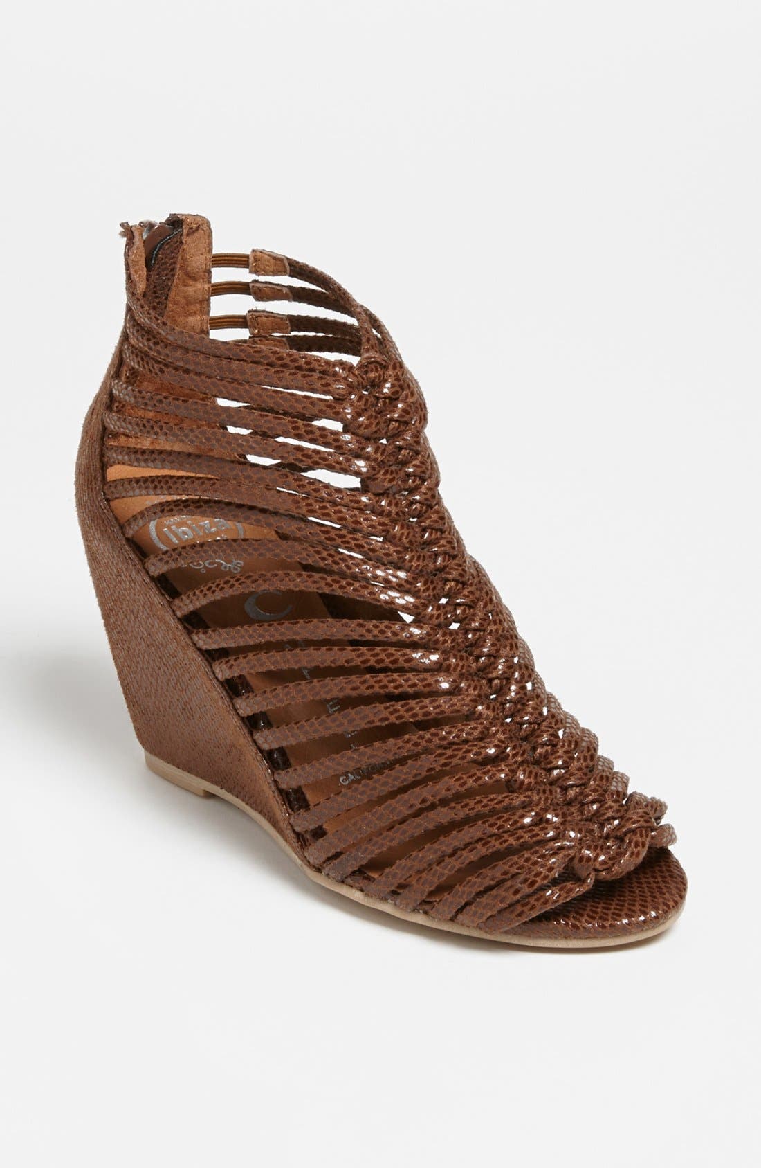 'Cast' Wedge Sandal, Main, color, BROWN SNAKE