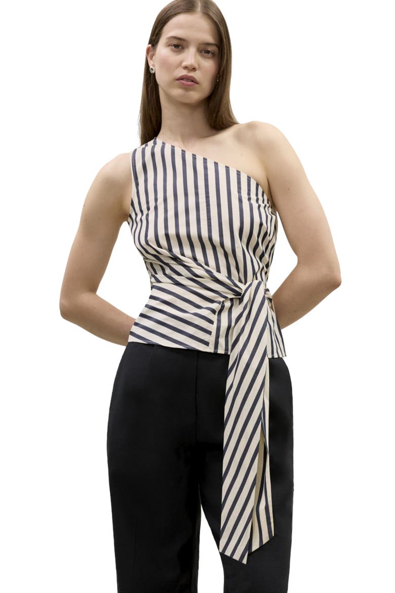 Isla Stripe Poplin Top, Main, color, Cream Stripe