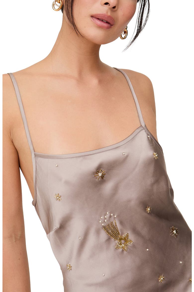 Starburst All Over Embellished Maxi Dress, Alternate, color, Light Grey