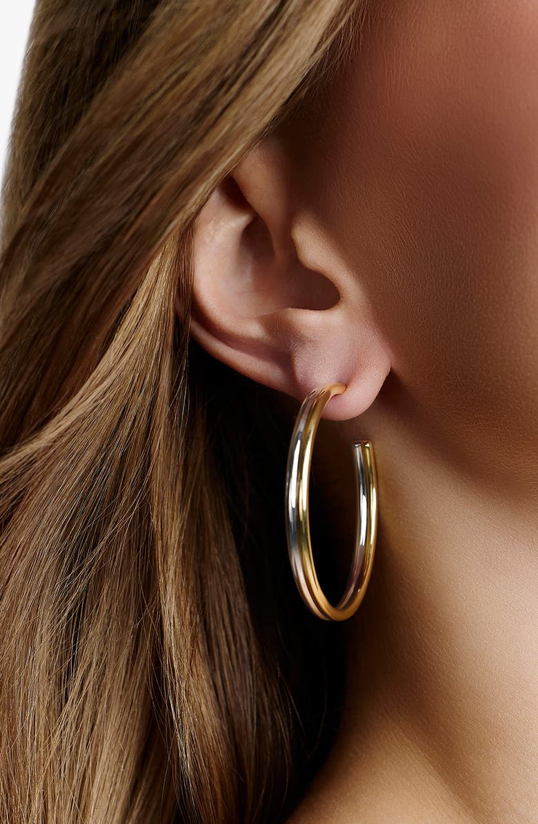 Jennifer Fisher 2-Tone Thread Hoop Earrings, Alternate, color,