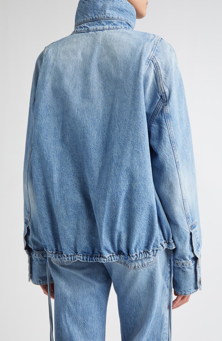 Brandon Maxwell The Harper Balloon Denim Jacket, Alternate, color, Medium Vintage Wash