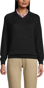 Lands' End School Uniform Young  Cotton Modal V-neck Sweater