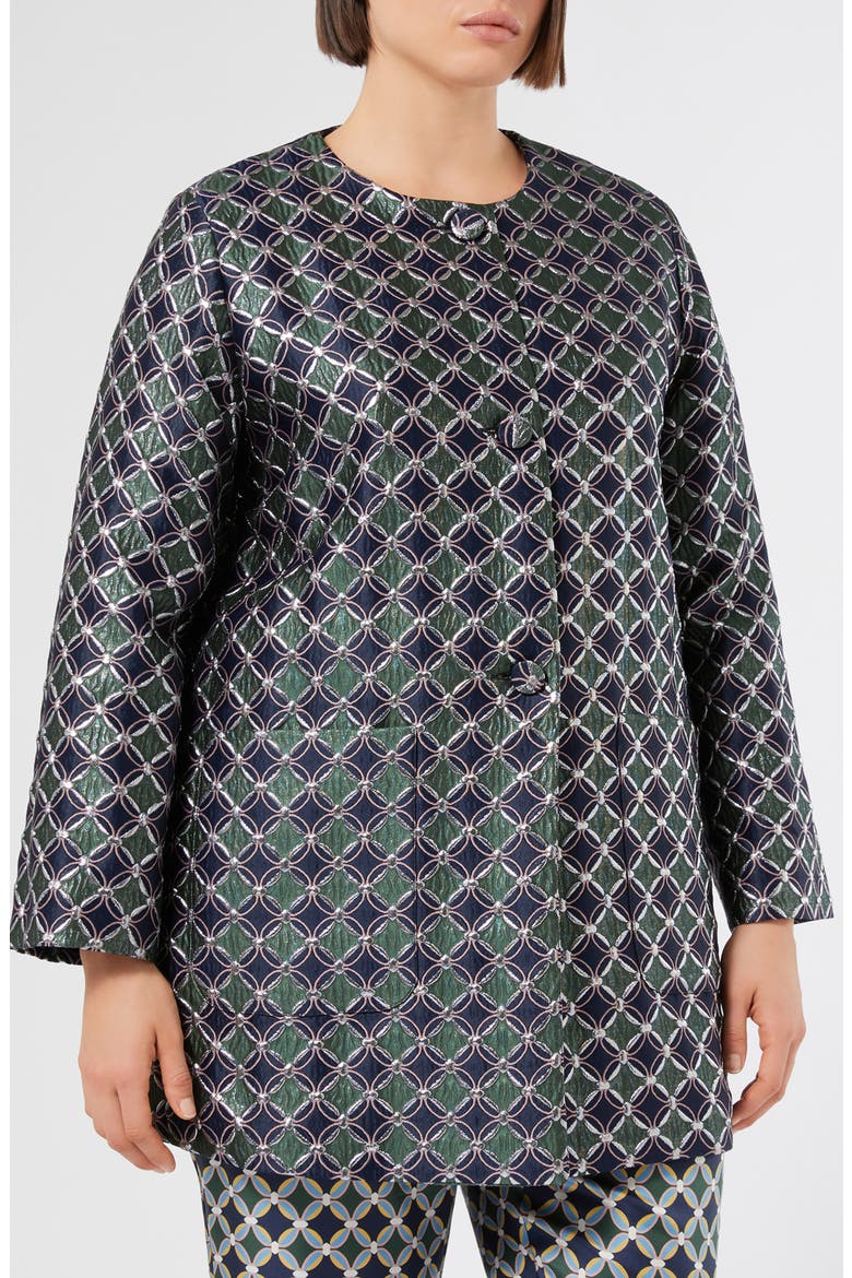 Dinda Geometric Jacquard Jacket, Main, color, MIDNIGHT BLUE