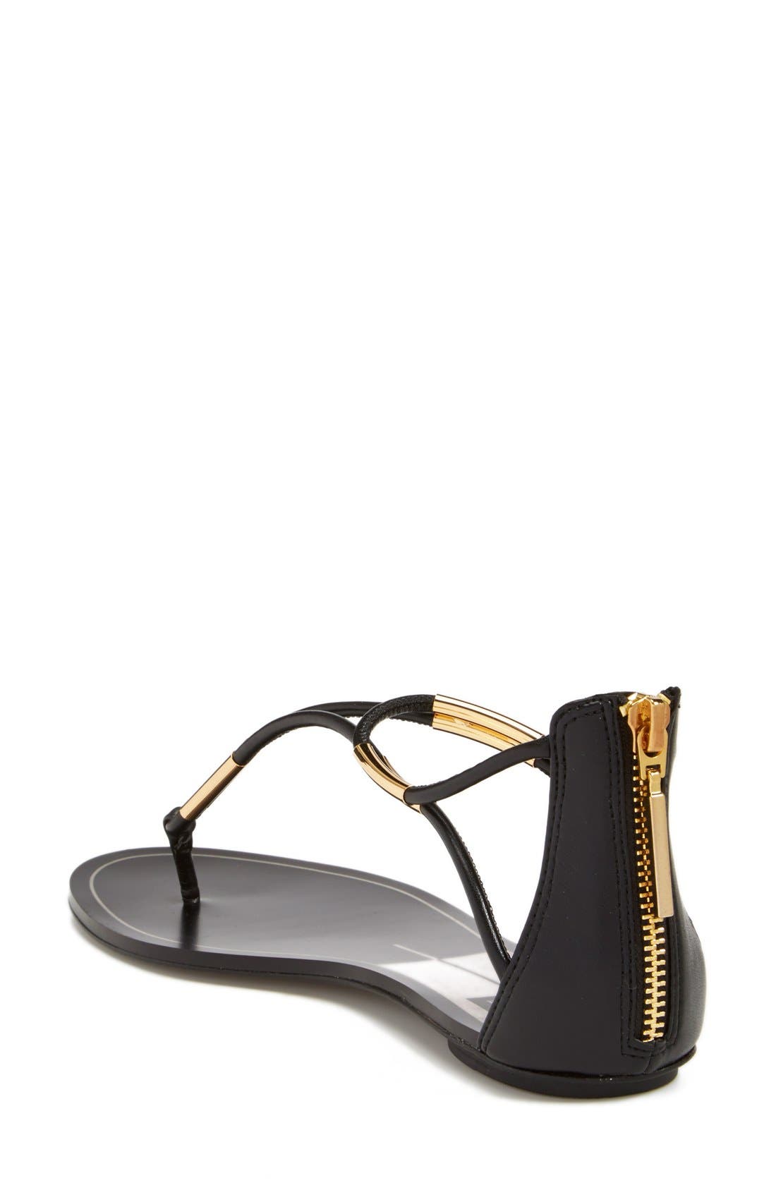 'Marnie' Flat Sandal, Alternate, color, BLACK