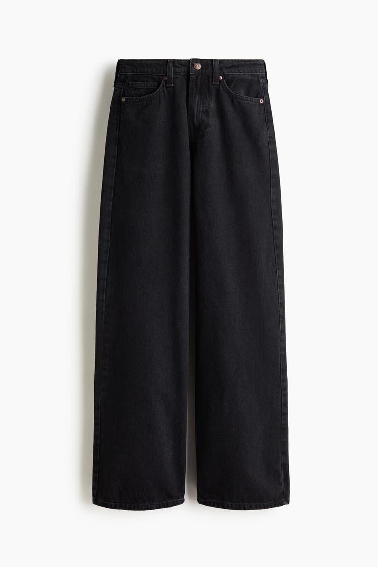 Ava Ultra High Rise Wide Leg Jeans, Alternate, color, Denim black