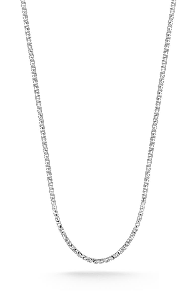 Sterling Silver Box Chain Necklace, Main, color, SILVER