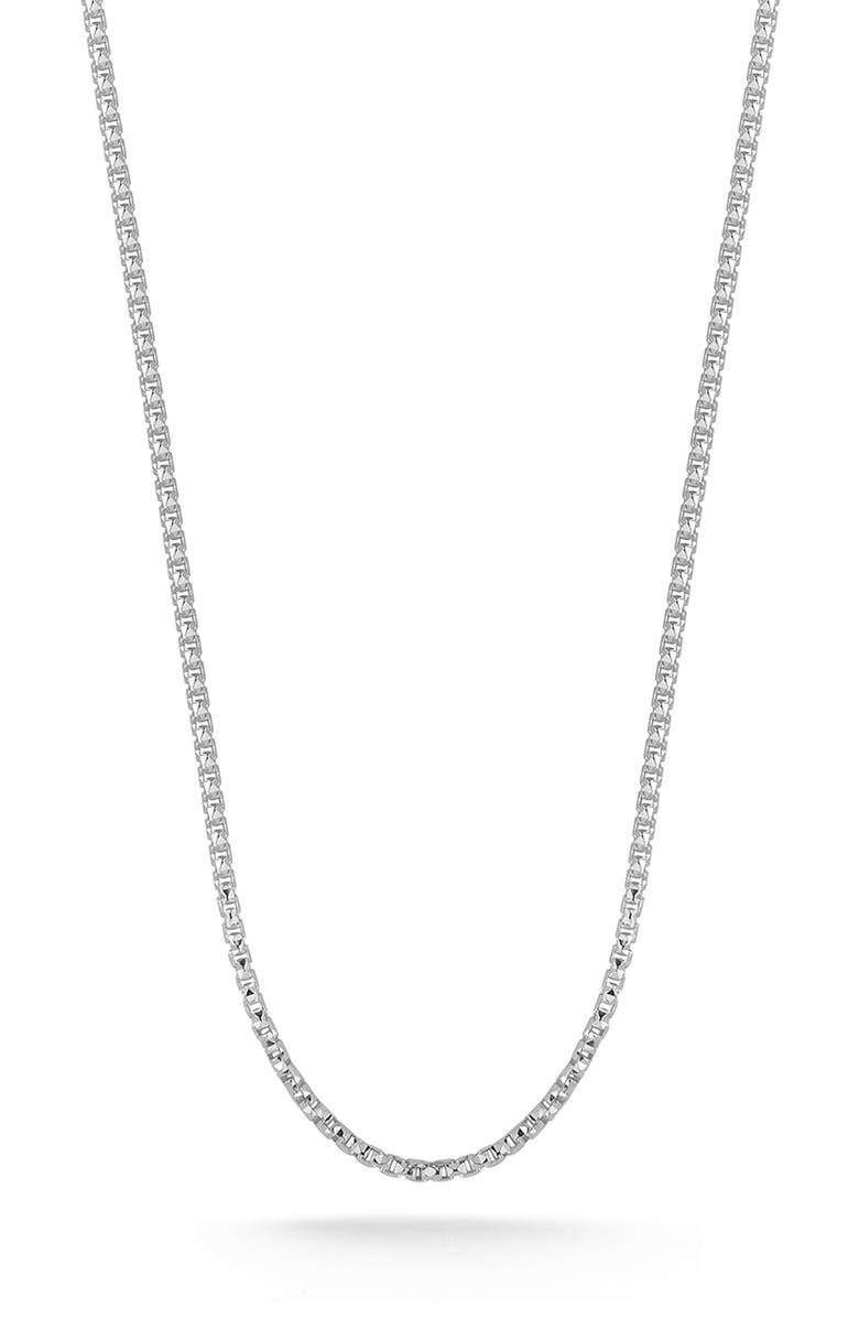 GLAZE JEWELRY Sterling Silver Box Chain Necklace, Main, color, Silver