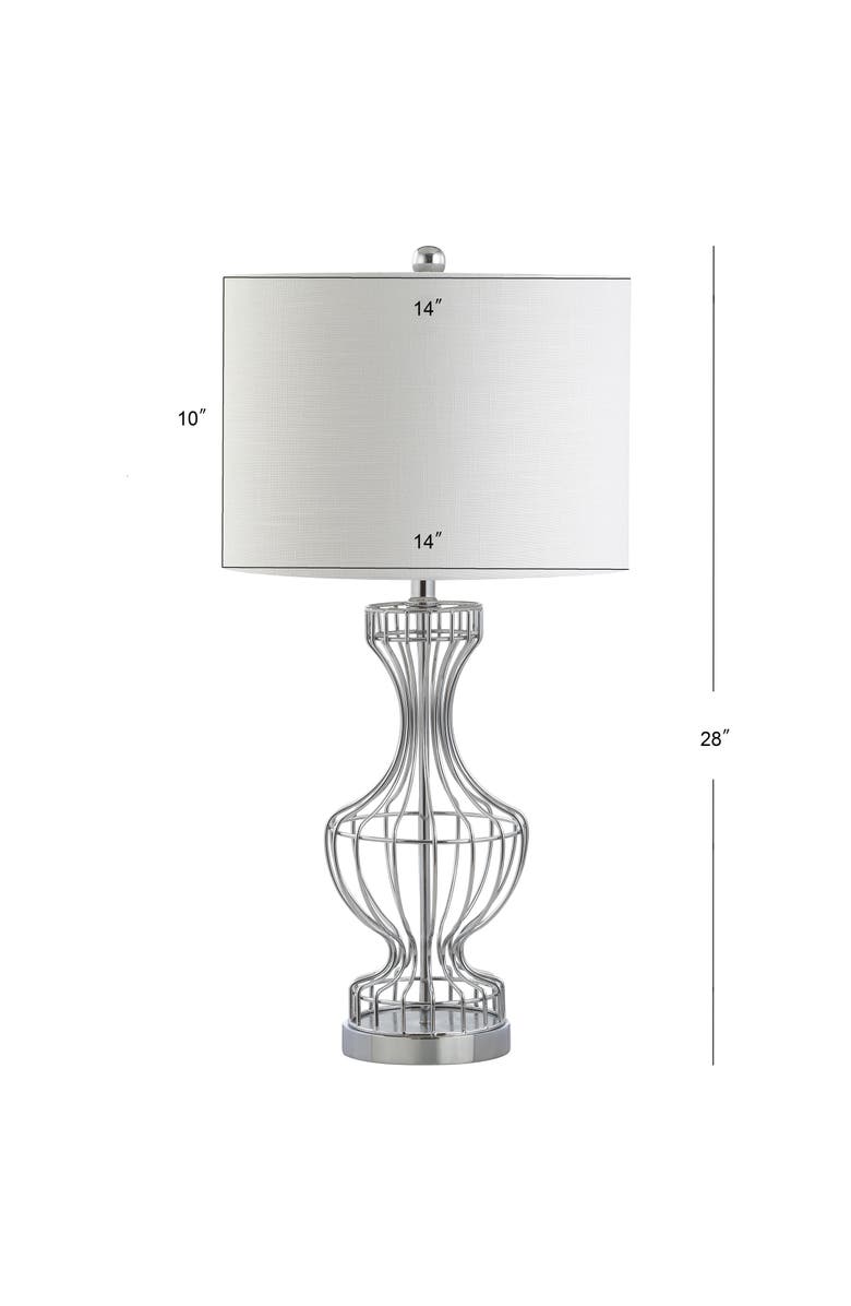JONATHAN Y Honore Metal Wire Frame LED Table Lamp, Alternate, color, Chrome