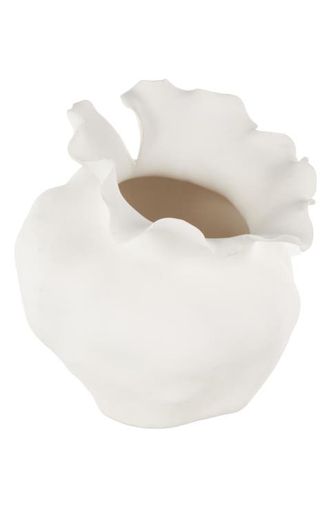 Ruffled Ceramic Vase