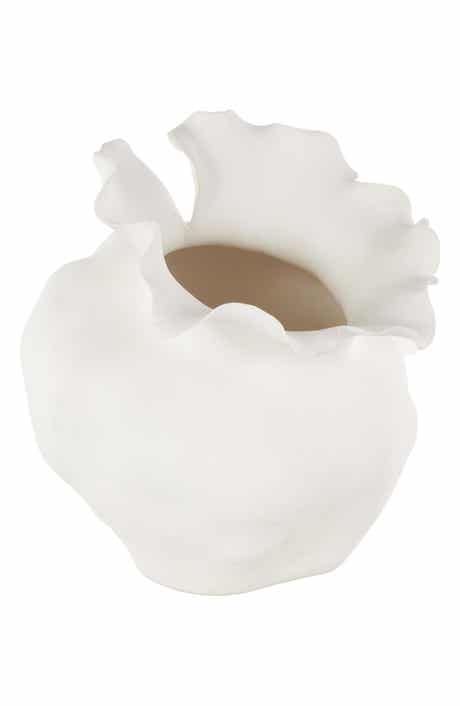 Ruffled Ceramic Vase