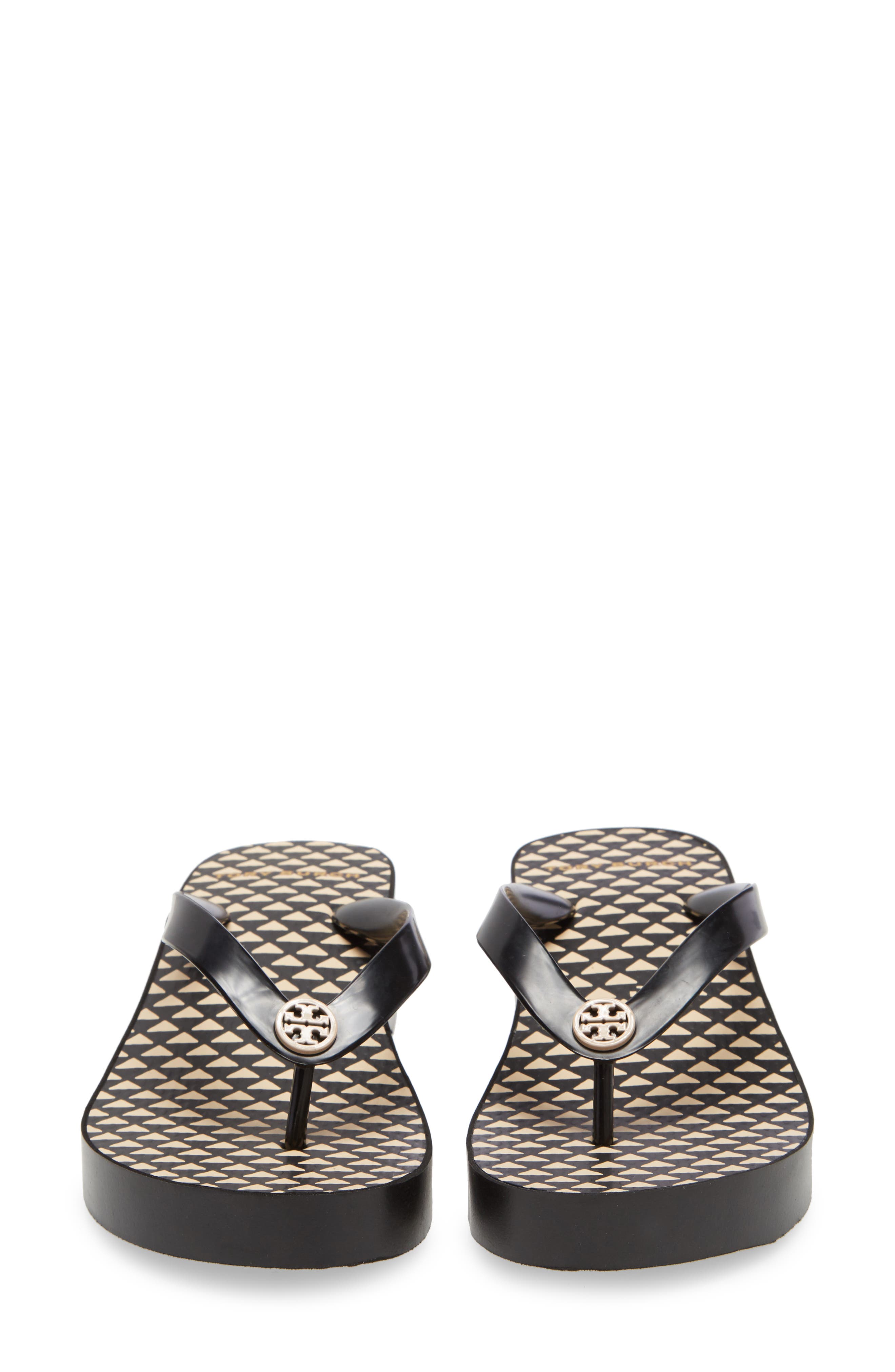 Wedge Flip Flop, Alternate, color, TRIANGLE GEO VISCOSE