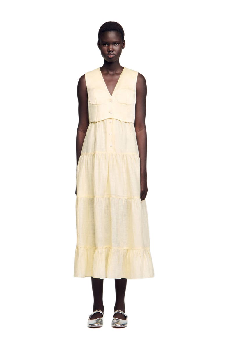 SANDRO Linen maxi dress, Main, color, 