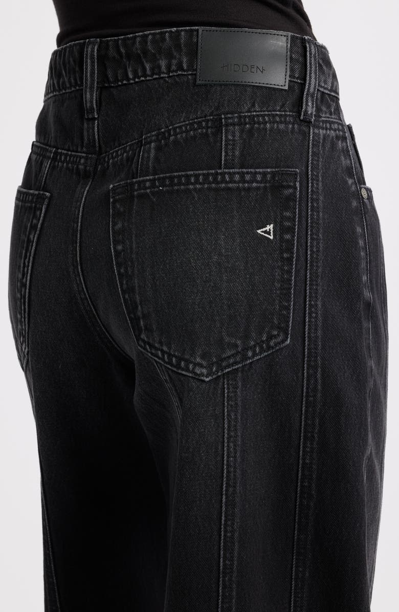 HIDDEN JEANS Seamed Ankle Barrel Leg Jeans, Alternate, color, Black