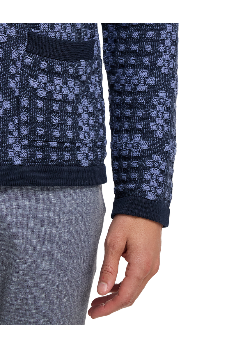 Paul Fredrick Cotton Button Front Polo Long Sleeve, Alternate, color, Navy