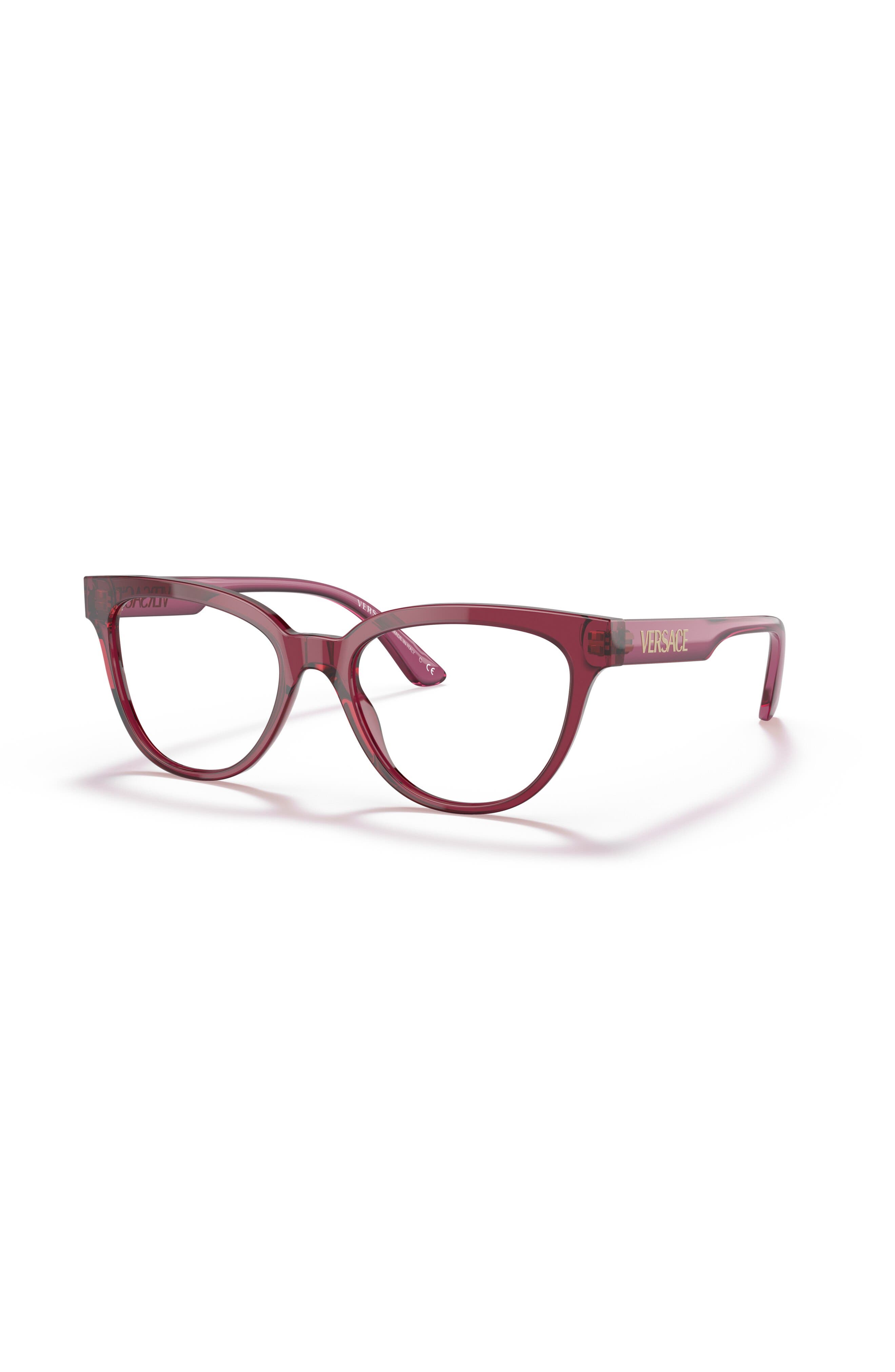 Versace 54mm Cat Eye Optical Glasses In Red