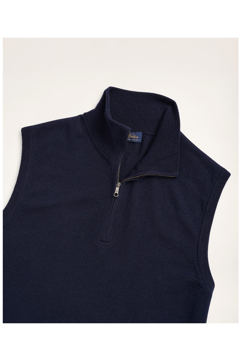 Merino Wool Half-Zip Vest, Alternate, color, NAVY-ROMA