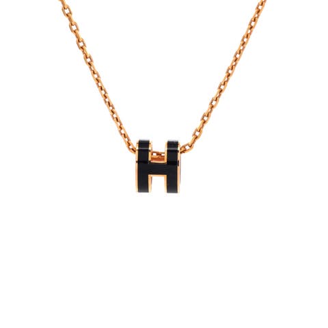 Pop H Pendant Chain Necklace Metal And Enamel Mini