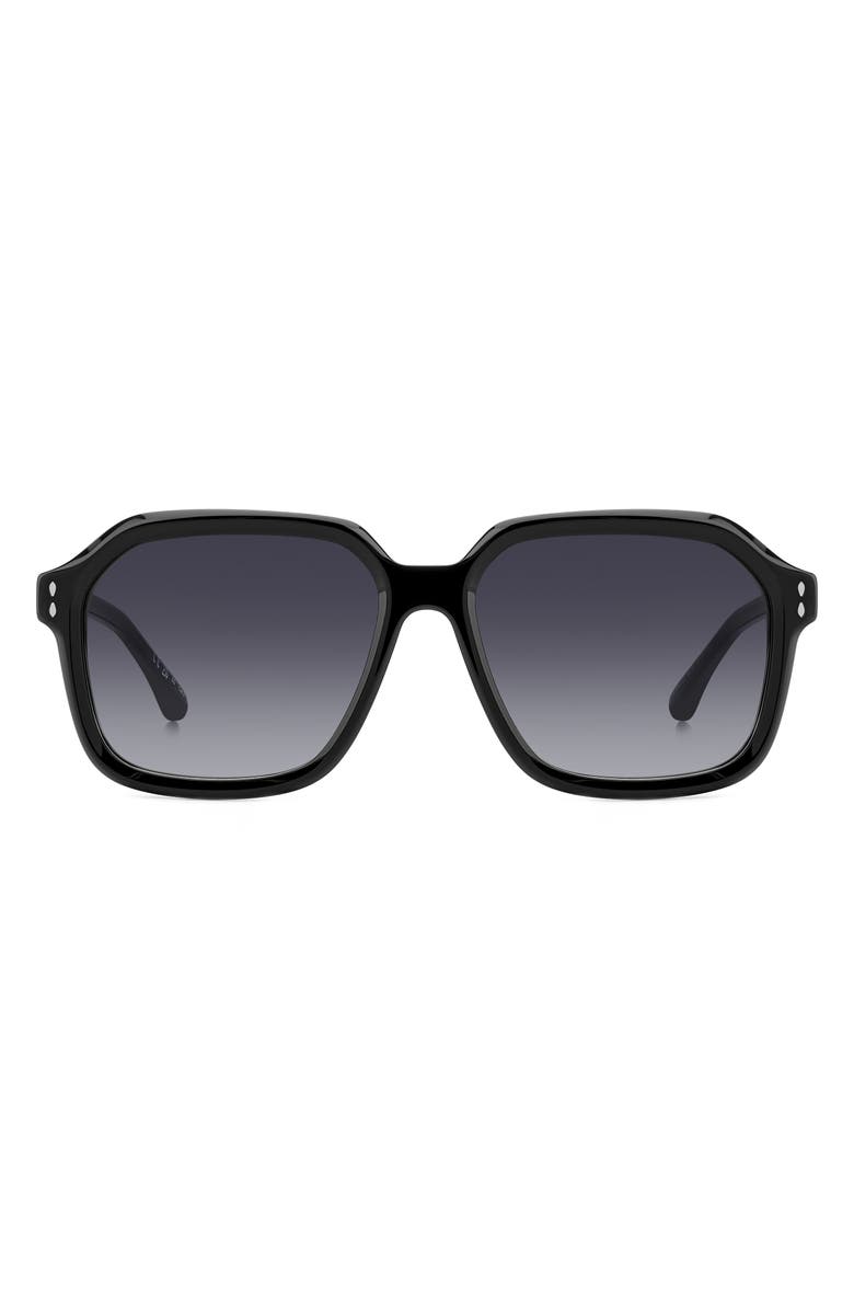 Isabel Marant 56mm Sqaure Sunglasses, Main, color, Black