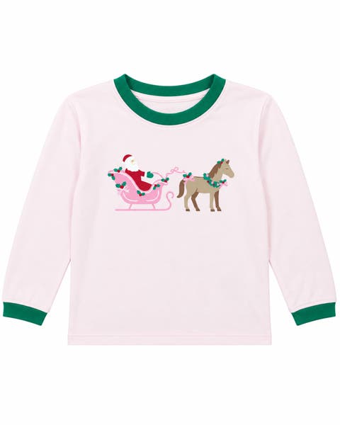 Santa's Sleigh Long Sleeve Crewneck Shirt (baby)