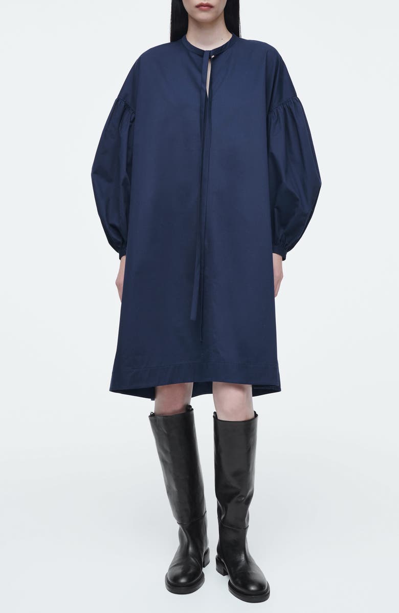 COS GATHERED TIE-DETAIL DRESS, Main, color, 