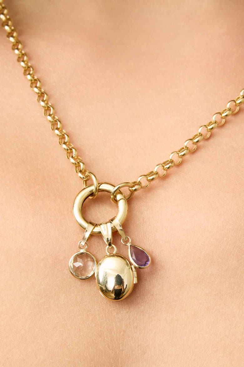 14K Yellow Gold Lock It Up Oval Locket, Alternate, color, Yellow Gold