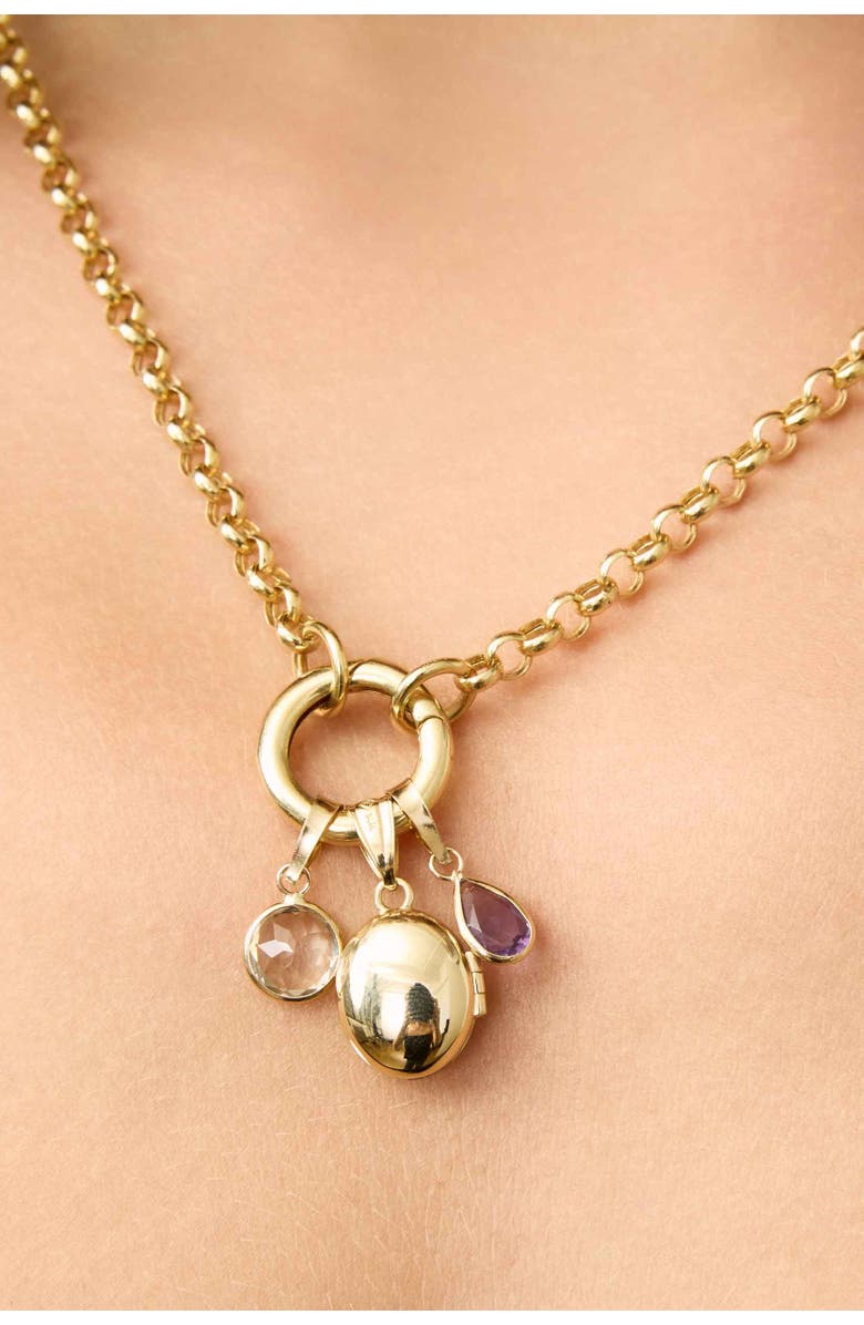 Oradina 14K Yellow Gold Lock It Up Oval Locket, Alternate, color, Yellow Gold