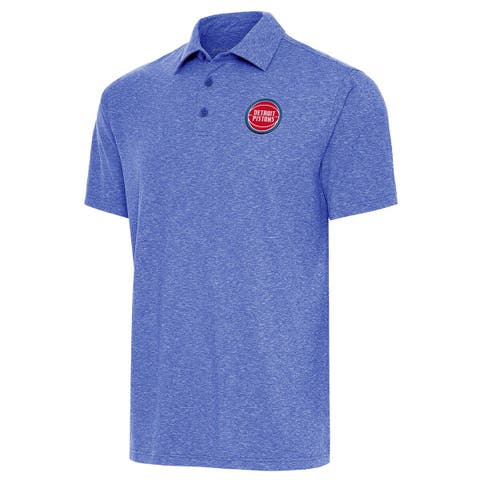 Men's Antigua  Heather Royal Detroit Pistons Par Polo