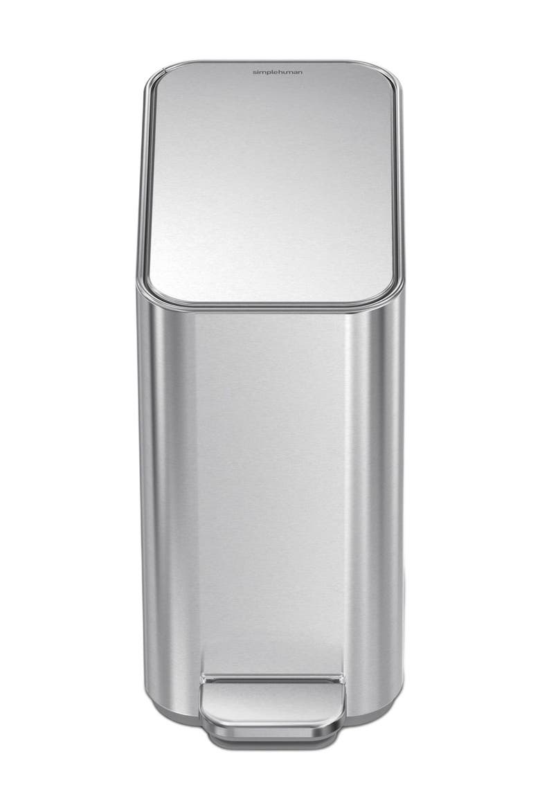 5L slim step can, Alternate, color, BRUSHED STAINLESS STEEL