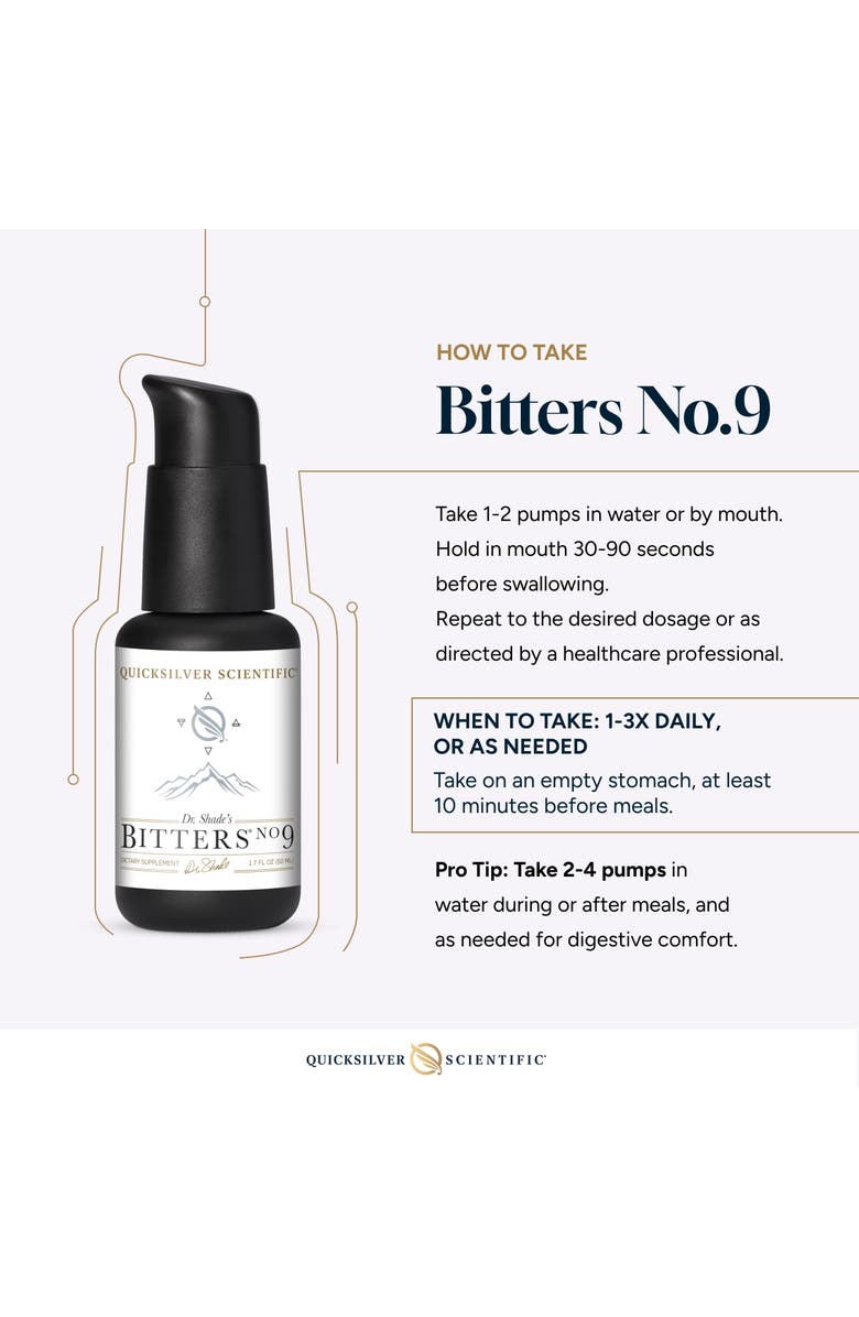 Quicksilver Scientific Bitters No 9 Fast Acting Liposomal Digestive Support Supplement, Alternate, color, NO COLOR