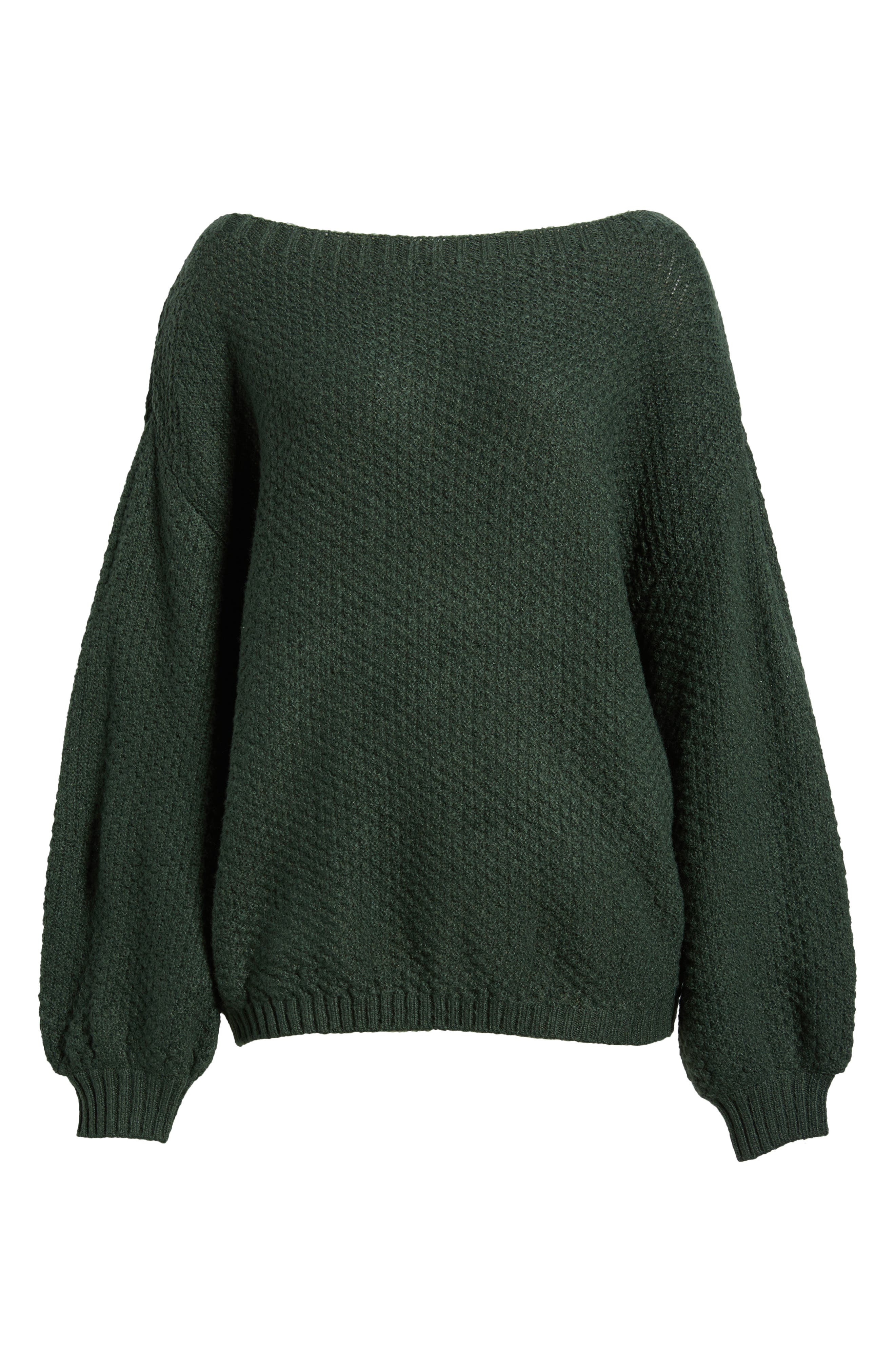 Pacsun Wren Off The Shoulder Sweater In Green